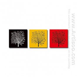 Hand-painted Abstract Oil Painting - Set of 3