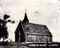 Shepherd With Flock Near A Little Church At Zweeloo 1883