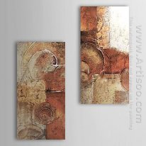 Hand-painted Oil Painting Abstract - Set of 2