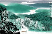 Mountains, river, waterfall - Chinese Painting