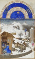 Facsimile of February: Farmyard Scene with Peasants