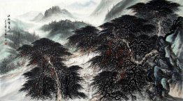 Mountains and trees - Chinese Painting