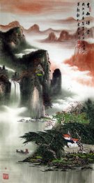 Mountains and waterfall - Chinese Painting