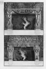 Two Fireplaces Overlapping The Support Auletridi With Two Sides