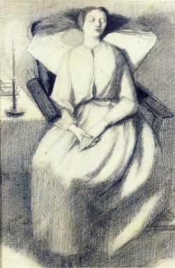 Elizabeth Siddal seduto su una sedia 1860