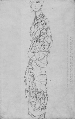 Stehende Frau im Kimono-Dame Im Kimono 1918