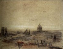 Beskåda av Paris med Notre Dame och Pantheon 1886