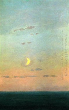 Falce di luna al tramonto