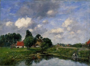 River vlakbij Duinkerken 1889