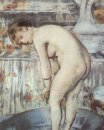 femme dans une baignoire