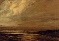 The Beach At Trouville Di Low Tide 1865