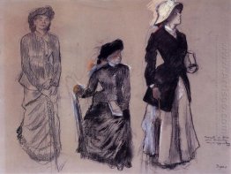 project for portraits in a frieze three women 1879