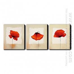 Hand-painted Oil Painting Floral - Set of 3