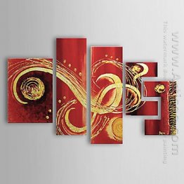 Hand-painted Abstract Oil Painting - Set of 5