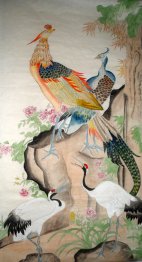 Peacock & Pheasant & Crane - Peinture chinoise