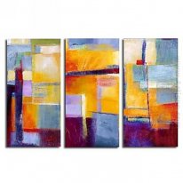 Hand-painted Abstract Oil Painting - Set of 3