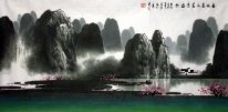 Mountains, water, Plum flower - Chinese Painting