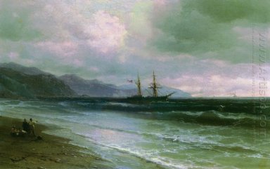 Landschaft mit einem Schooner 1880