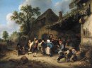 Paysans Carousing et danse en dehors d'une auberge