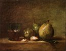Päron, valnötter och glas vin