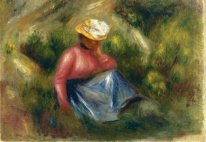 Seated Young Girl With Hat