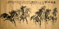 Delapan Kuda Treasures-Antique Pape - Lukisan Cina