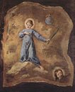 Фреска в Сан-Pantalon В Венеции Сцена Святой мученик Фрагмент 17