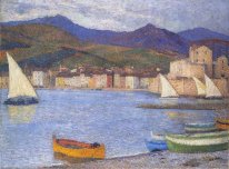 Voiliers dans le port de Collioure