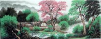 A Courtyard in the Mountain - Chinese Painting