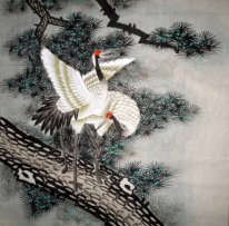 Crane & Pine - Peinture chinoise