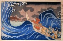 In The Waves At Kakuda Enroute To Sado Island Edo Period