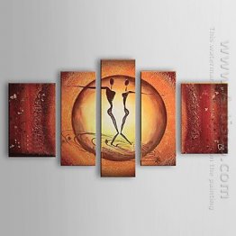 Hand-painted Oil Painting People Abstract - Set of 5