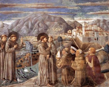 Prêchant aux oiseaux et la bénédiction Montefalco 1452