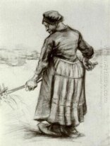 Peasant Woman Pitching Wheat Or Hay 1885 1