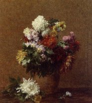 Grand bouquet de chrysanthèmes 1882