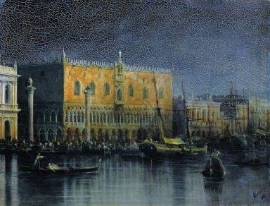 Palace Rains i Venedig av Moonlight 1878