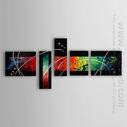 Hand-painted Abstract Oil Painting - Set of 5