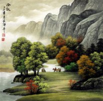 Mountains, trees - Chinese Painting