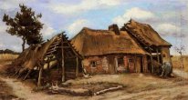 Cottage With Decrepit Barn And Stooping Woman 1885