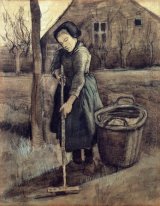 A Girl Raking 1881