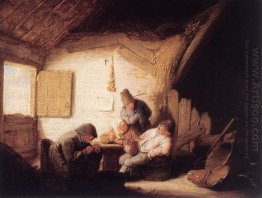 Village Tavern with Four Figures