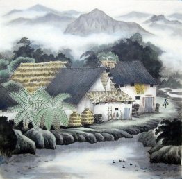 A small village - Chinese Painting