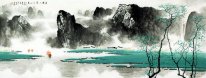 Pegunungan, Air, Pohon - Lukisan Cina