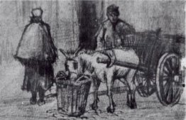 Donkey Cart With Boy And Scheveningen Woman 1882