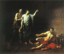 Joseph interpreting dreams to butler and baker, concluded with h