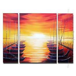 Hand-painted Landscape Oil Painting - Set of 3