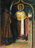 The Icon Of St Nicholas With Headwater Pinega 1894
