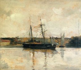 Sailing Boats Dieppe Harbor 1885