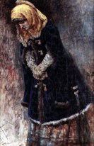 Young Lady With Blue Fur Coat 1887