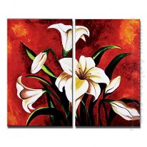 Hand-painted Floral Oil Painting - Set of 2